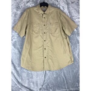 Carhartt Men's 2XL Rugged Rigby Relaxed Fit‎ Work Shirt Short Sleeve Khakis